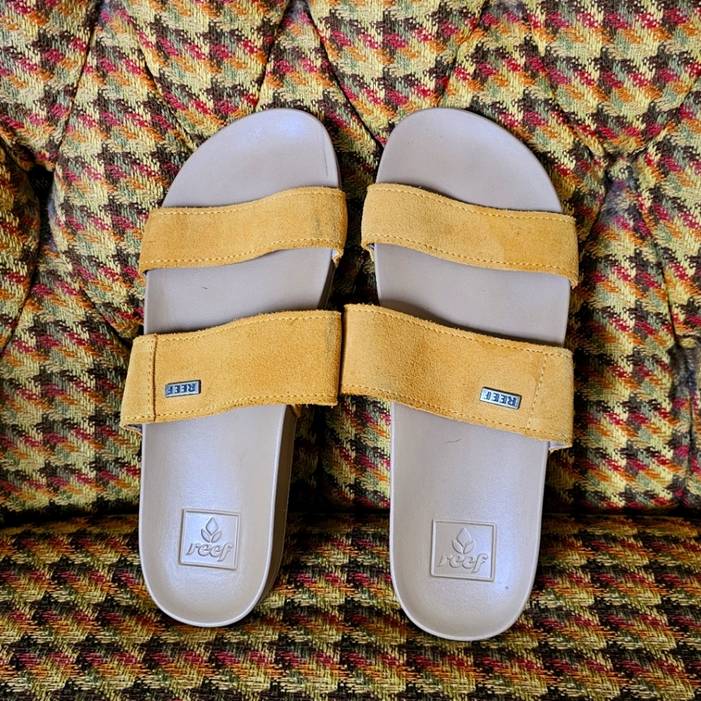 Reef Mustard Yellow Suede Sandals